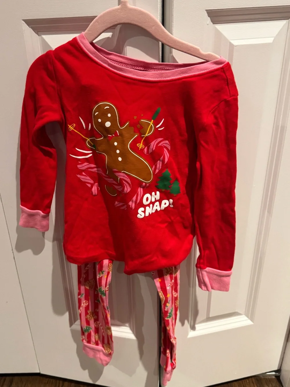 Old Navy Holiday Christmas PJ Set Pajamas Oh Snap Gingerbread Candy Cane  X-Mas